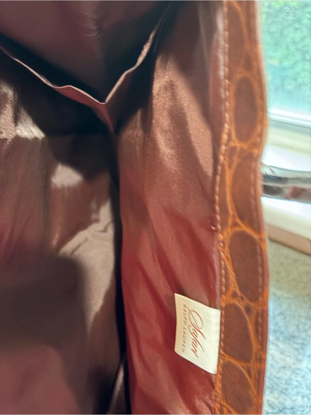 Ralph Lauren Croc-Embossed Tote Bag